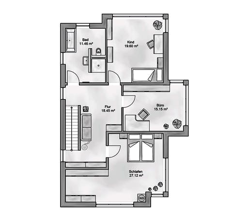 Massivhaus Sententia von AUREA Massivhaus, Cubushaus Grundriss 2