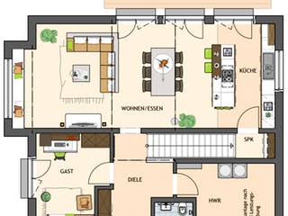 Fertighaus SENTO 400 von FingerHaus, Satteldach-Klassiker Grundriss 1