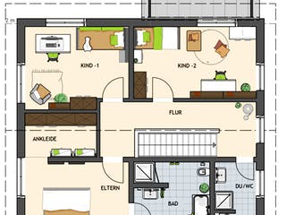 Fertighaus SENTO 401 von FingerHaus, Satteldach-Klassiker Grundriss 2