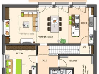 Fertighaus SENTO 502 von FingerHaus, Satteldach-Klassiker Grundriss 1