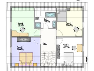 Fertighaus Sento von Hagemann Haus Schlüsselfertig ab 197000€, Satteldach-Klassiker Grundriss 2