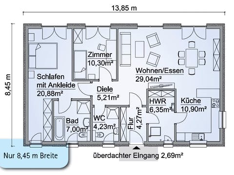 Einfamilienhaus SH 100 B Var. B Von ScanHaus Marlow | Fertighaus.de