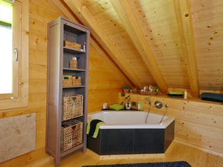 Blockhaus Siglingen von Rems-Murr-Holzhaus Ausbauhaus ab 274728€, Satteldach-Klassiker Innenansicht 2