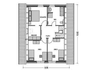 Massivhaus Alto 520 von Hausbau Düren Schlüsselfertig ab 229916€, Satteldach-Klassiker Grundriss 2