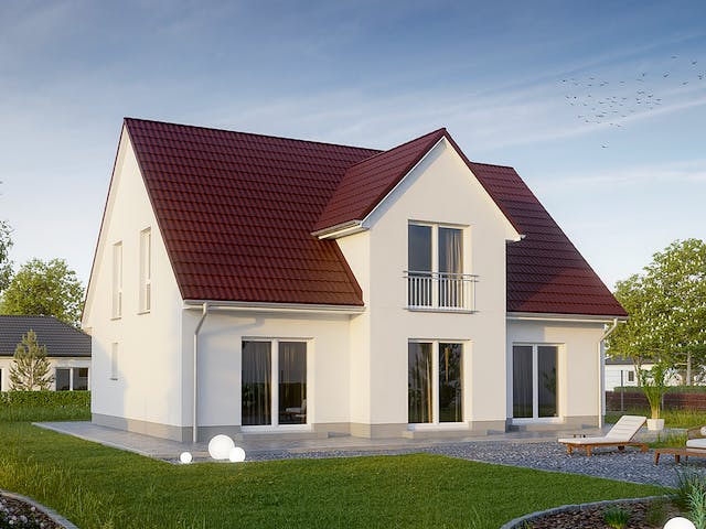 Massivhaus Alto 650 von Hausbau Düren Schlüsselfertig ab 271180€, Satteldach-Klassiker Außenansicht 3