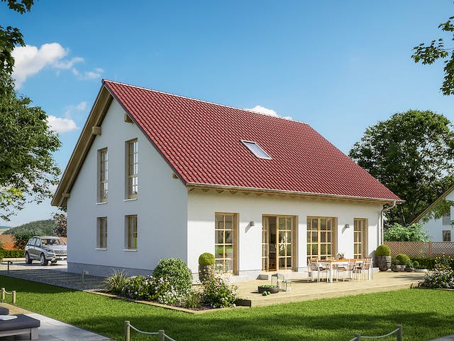 Massivhaus Alto F11 von Hausbau Düren Schlüsselfertig ab 270413€, Satteldach-Klassiker Außenansicht 1