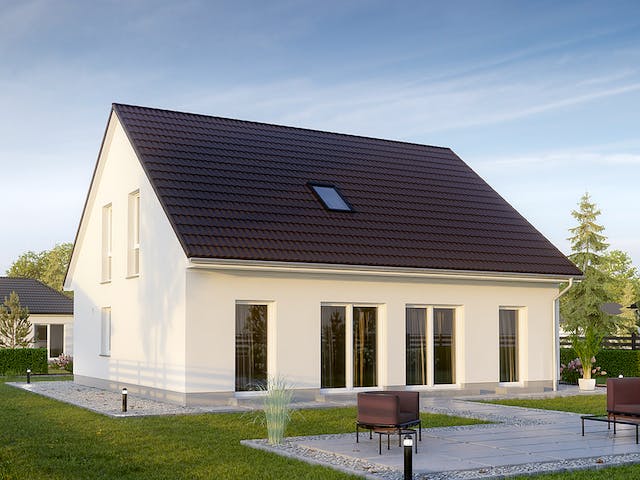 Massivhaus Alto F11 von Hausbau Düren Schlüsselfertig ab 270413€, Satteldach-Klassiker Außenansicht 2