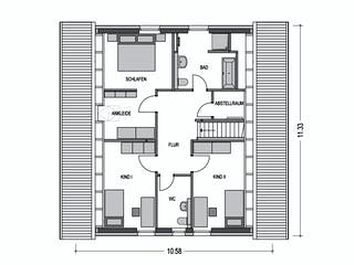 Massivhaus Alto F11 von Hausbau Düren Schlüsselfertig ab 270413€, Satteldach-Klassiker Grundriss 2