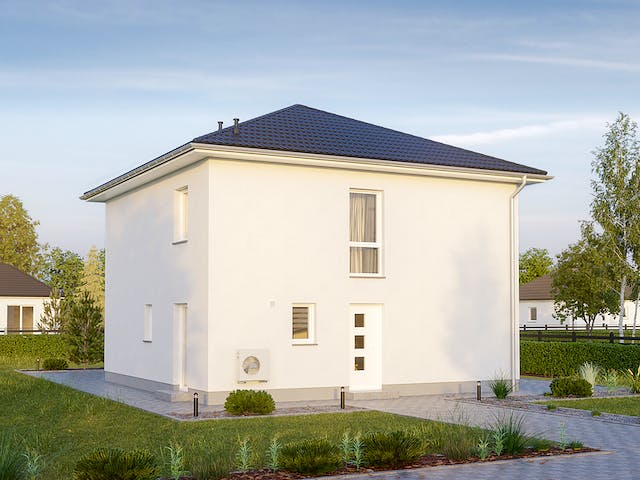 Massivhaus Arcus 130 von Hausbau Düren Schlüsselfertig ab 249384€, Stadtvilla Außenansicht 2