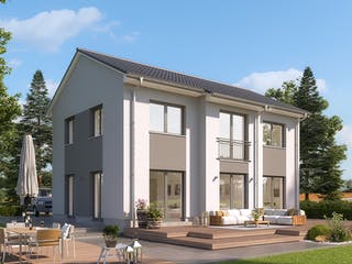 Massivhaus Calvus 530 von Hausbau Düren Schlüsselfertig ab 270763€, Satteldach-Klassiker Außenansicht 2