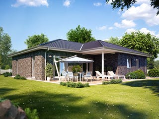 Massivhaus Cumulus 770 von Hausbau Düren Schlüsselfertig ab 232652€, Bungalow Außenansicht 2
