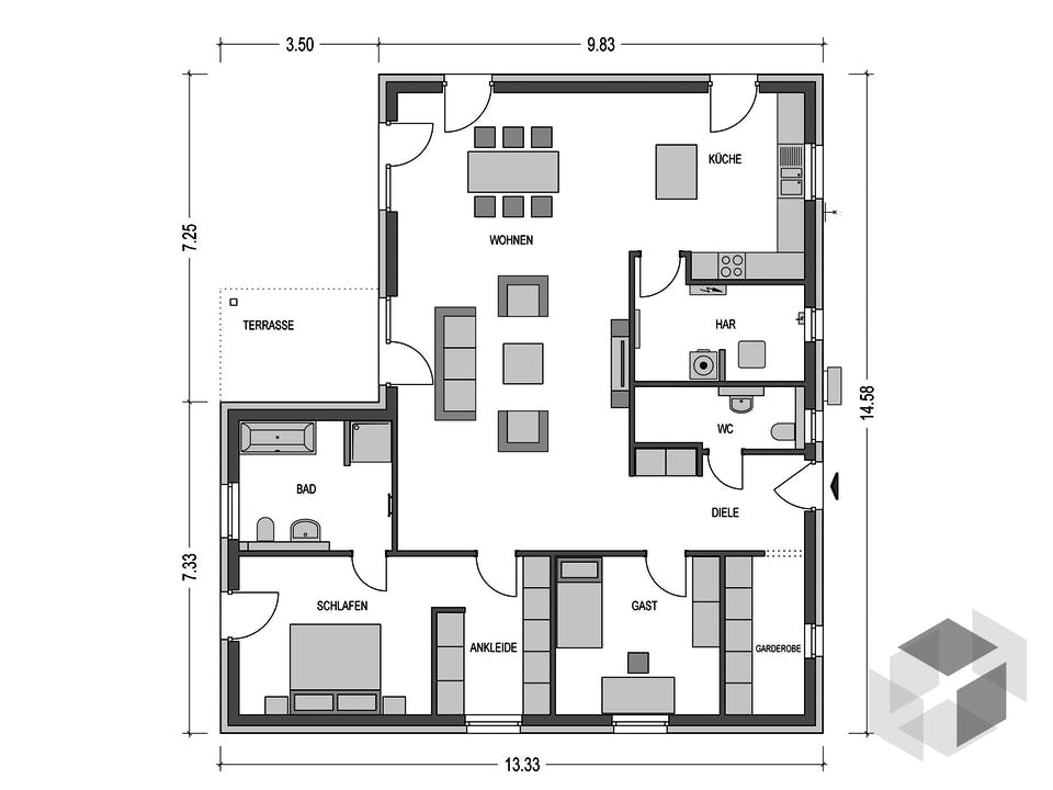 Cumulus 770 von Hausbau Düren Grundriss