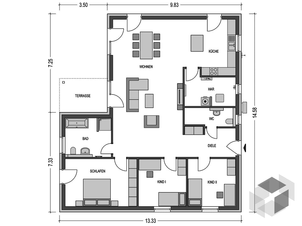 Cumulus 770 von Hausbau Düren Grundriss