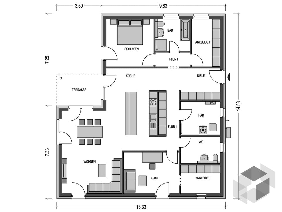 Cumulus 770 von Hausbau Düren Grundriss