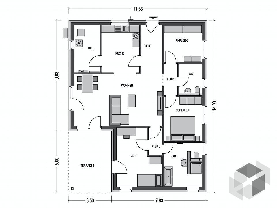 Cumulus 960 von Hausbau Düren Grundriss