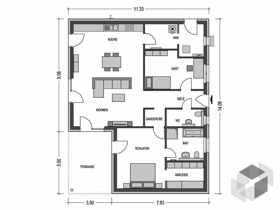 Cumulus 960 von Hausbau Düren Grundriss