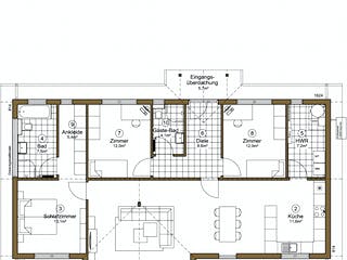 Fertighaus Söholm 123+20 von EBK Haus, Bungalow Grundriss 1