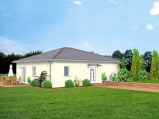 Massivhaus Smart 90 von F.C. Nüdling Fertigteiltechnik Schlüsselfertig ab 180000€, Bungalow Außenansicht 1