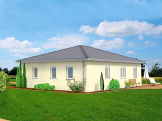 Massivhaus Smart 90 von F.C. Nüdling Fertigteiltechnik Schlüsselfertig ab 180000€, Bungalow Außenansicht 2