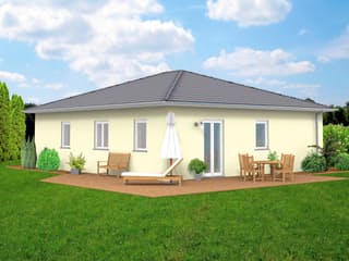 Massivhaus Smart 90 von F.C. Nüdling Fertigteiltechnik Schlüsselfertig ab 180000€, Bungalow Außenansicht 3