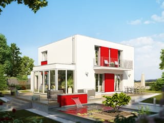 Fertighaus SMART A - Flachdach von öko-domo, Cubushaus Außenansicht 1