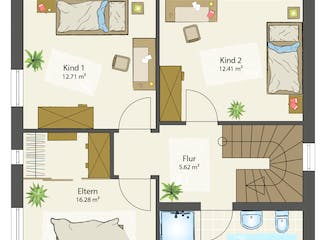 Fertighaus SMART A - Flachdach von öko-domo, Cubushaus Grundriss 1