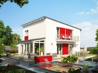 Fertighaus SMART A - Pultdach von öko-domo, Pultdachhaus Außenansicht 1