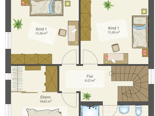 Fertighaus SMART B - Flachdach von öko-domo, Cubushaus Grundriss 1