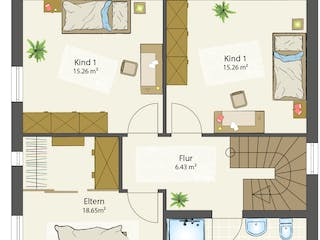 Fertighaus SMART B - Walmdach von öko-domo, Stadtvilla Grundriss 1