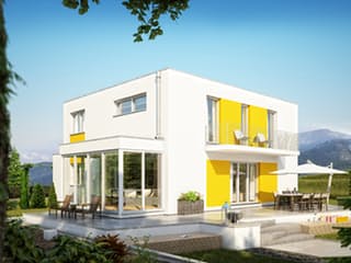 Fertighaus SMART C - Flachdach von öko-domo, Cubushaus Außenansicht 1