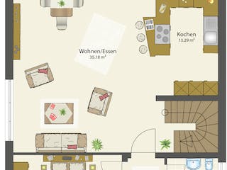 Fertighaus SMART C - Flachdach von öko-domo, Cubushaus Grundriss 2