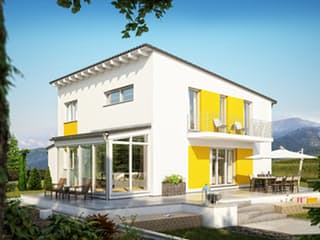 Fertighaus SMART C - Pultdach von öko-domo, Pultdachhaus Außenansicht 1