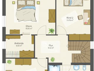 Fertighaus SMART C - Walmdach von öko-domo, Stadtvilla Grundriss 1