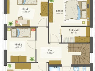 Fertighaus SMART D - Pultdach von öko-domo, Pultdachhaus Grundriss 1