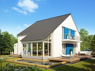 Fertighaus SMART D - Satteldach von öko-domo, Satteldach-Klassiker Außenansicht 1