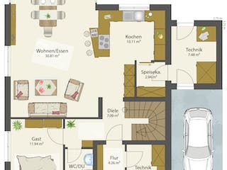 Fertighaus SMART D - Satteldach von öko-domo, Satteldach-Klassiker Grundriss 3