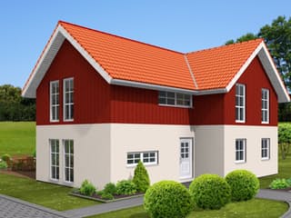 Fertighaus Family 177 von Zimmermann Haus Schlüsselfertig ab 326560€, Satteldach-Klassiker Außenansicht 2