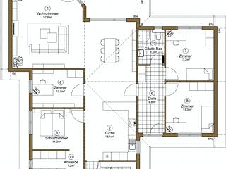 Fertighaus Musholm 161+16 von EBK Haus, Bungalow Grundriss 1