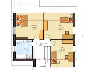 Fertighaus Sofia 150 von Klaus Kowalski Immobilien Schlüsselfertig ab 194698€, Satteldach-Klassiker Grundriss 1
