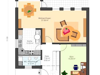 Fertighaus Sofia 150 von Klaus Kowalski Immobilien Schlüsselfertig ab 194698€, Satteldach-Klassiker Grundriss 2