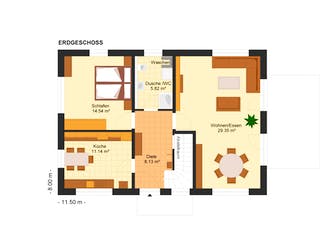 Fertighaus Solea 170 von Klaus Kowalski Immobilien Schlüsselfertig ab 201492€, Satteldach-Klassiker Grundriss 2