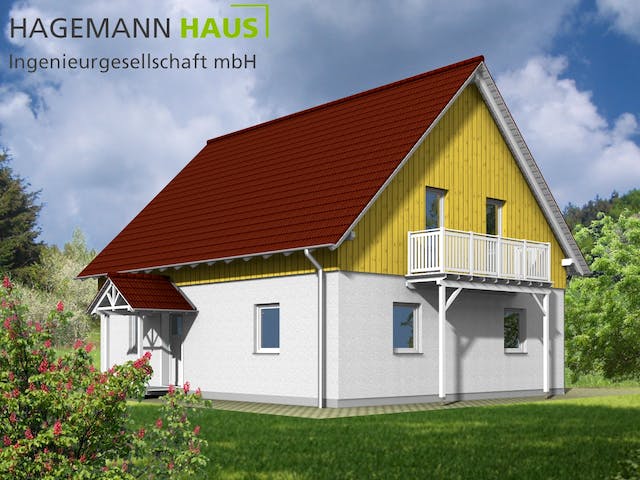 Fertighaus Solis von Hagemann Haus Schlüsselfertig ab 211700€, Satteldach-Klassiker Außenansicht 2