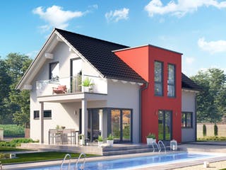 Fertighaus Solitaire-E-125 Entwurf 2 von SCHWABENHAUS Schlüsselfertig ab 264689€, Satteldach-Klassiker Außenansicht 1