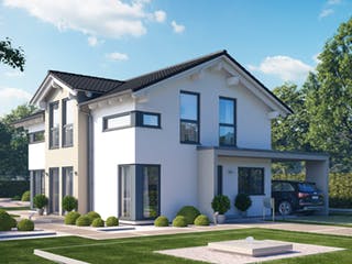 Fertighaus Solitaire-E-125 Entwurf 6 von SCHWABENHAUS Schlüsselfertig ab 263784€, Satteldach-Klassiker Außenansicht 1