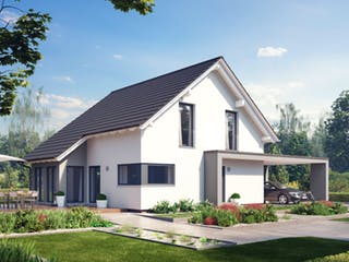 Fertighaus Solitaire-E-145 Entwurf 1 von SCHWABENHAUS Schlüsselfertig ab 292390€, Satteldach-Klassiker Außenansicht 1