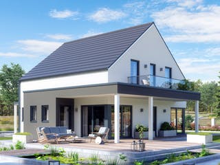 Fertighaus Solitaire-E-145 Entwurf 3 von SCHWABENHAUS Schlüsselfertig ab 296128€, Satteldach-Klassiker Außenansicht 1