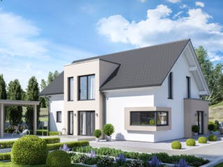 Fertighaus Solitaire-E-165 Entwurf 1 von SCHWABENHAUS Schlüsselfertig ab 319239€, Satteldach-Klassiker Außenansicht 1