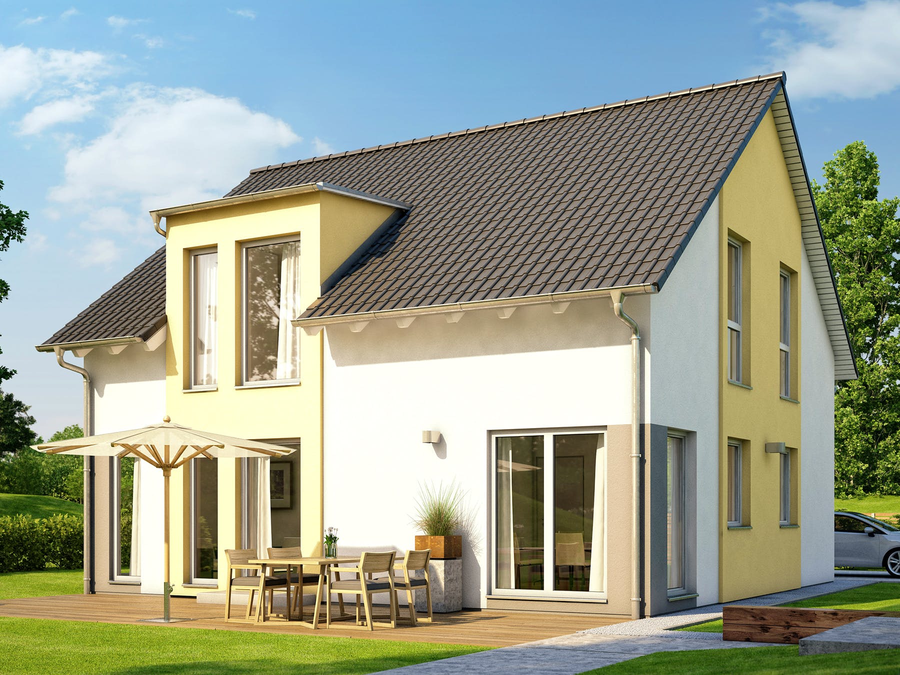 Außenansicht Solution 151 V5 von Living Fertighaus AT