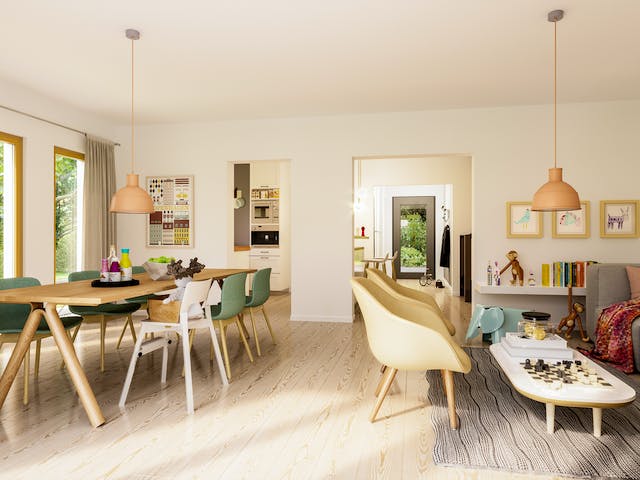 Fertighaus SOLUTION 242 V3 von Living Fertighaus Ausbauhaus ab 306050€, Satteldach-Klassiker Innenansicht 2