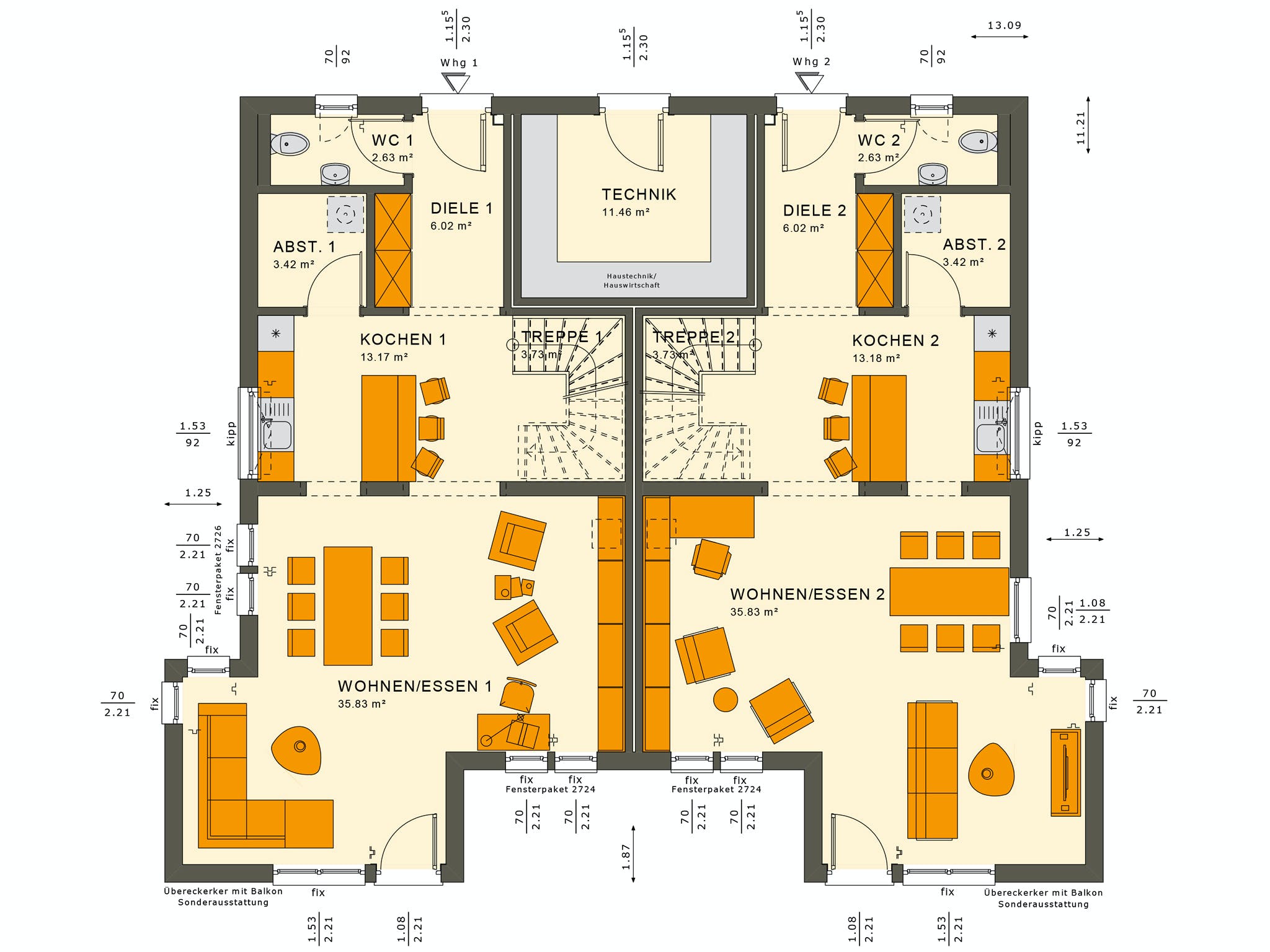 Fertighaus SOLUTION 242 V6 von Living Fertighaus Ausbauhaus ab 328647€, Stadtvilla Grundriss 1